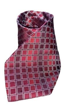 George Men's Red-Pink Checked Tie